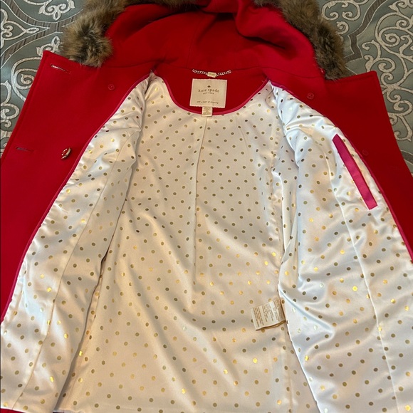 Kate Spade Double-breasted Wool Coat with Hood. Size M - Picture 7 of 11